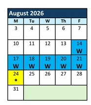District School Academic Calendar for Swansboro High for August 2026