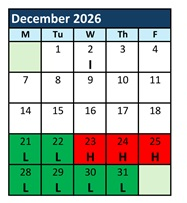 District School Academic Calendar for Swansboro High for December 2026