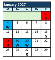 District School Academic Calendar for Swansboro High for January 2027