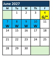 District School Academic Calendar for Swansboro High for June 2027