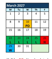 District School Academic Calendar for Swansboro High for March 2027