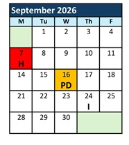 District School Academic Calendar for Swansboro High for September 2026