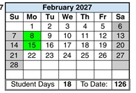 District School Academic Calendar for Corona Elementary for February 2027