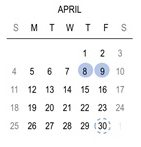 District School Academic Calendar for Holcomb Elementary School for April 2027