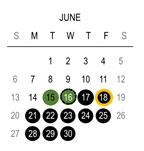District School Academic Calendar for Holcomb Elementary School for June 2027