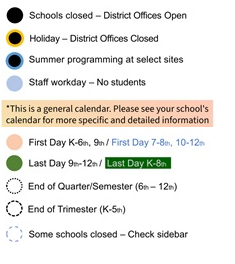 District School Academic Calendar Legend for Holcomb Elementary School