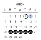 District School Academic Calendar for Holcomb Elementary School for March 2027