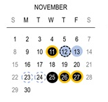 District School Academic Calendar for Holcomb Elementary School for November 2026