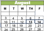 District School Academic Calendar for Jefferson Elementary for August 2026