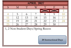 District School Academic Calendar for Corsini (julius) Elementary for April 2027
