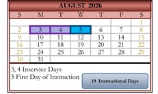 District School Academic Calendar for Corsini (julius) Elementary for August 2026