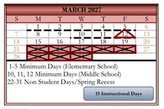 District School Academic Calendar for Corsini (julius) Elementary for March 2027