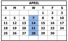District School Academic Calendar for Manzanita Elementary for April 2027