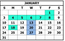 District School Academic Calendar for Manzanita Elementary for January 2027