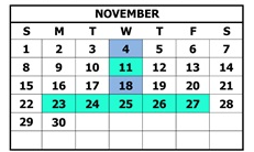 District School Academic Calendar for Manzanita Elementary for November 2026