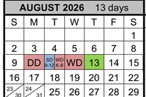 District School Academic Calendar for Palo Alto High for August 2026