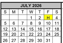 District School Academic Calendar for Palo Alto High for July 2026