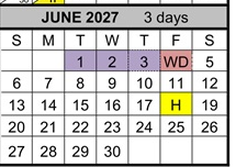 District School Academic Calendar for Palo Alto High for June 2027
