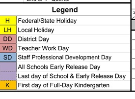 District School Academic Calendar Legend for Palo Alto High