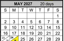 District School Academic Calendar for Palo Alto High for May 2027