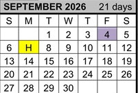 District School Academic Calendar for Palo Alto High for September 2026
