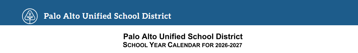 District School Academic Calendar for Palo Alto High
