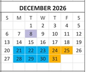 District School Academic Calendar for Laurelglen Elementary for December 2026