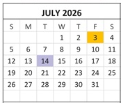 District School Academic Calendar for Laurelglen Elementary for July 2026