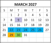 District School Academic Calendar for Laurelglen Elementary for March 2027