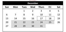 District School Academic Calendar for Cedarwood Elementary for December 2026