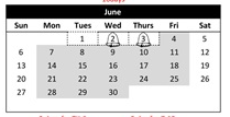 District School Academic Calendar for Cedarwood Elementary for June 2027