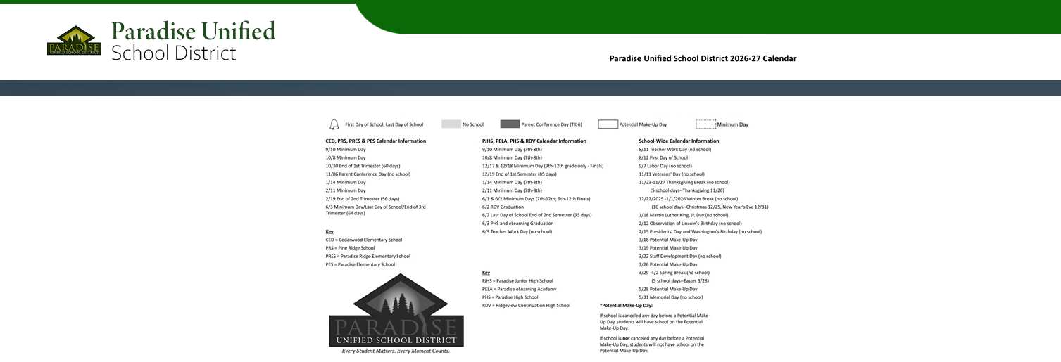 District School Academic Calendar Key for Cedarwood Elementary