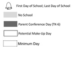 District School Academic Calendar Legend for Cedarwood Elementary