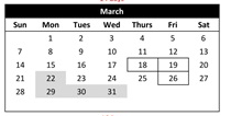 District School Academic Calendar for Cedarwood Elementary for March 2027