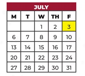 District School Academic Calendar for Jefferson Street for July 2026