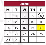 District School Academic Calendar for Jefferson Street for June 2027