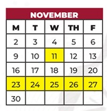 District School Academic Calendar for Jefferson Street for November 2026