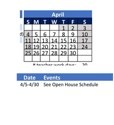District School Academic Calendar for Roosevelt Elementary for April 2027