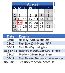 District School Academic Calendar for Roosevelt Elementary for August 2026