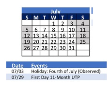 District School Academic Calendar for Roosevelt Elementary for July 2026