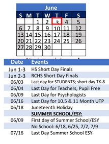 District School Academic Calendar for Roosevelt Elementary for June 2027