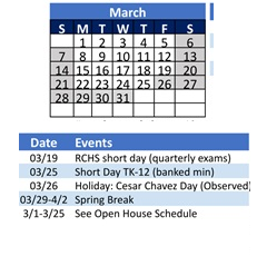 District School Academic Calendar for Roosevelt Elementary for March 2027