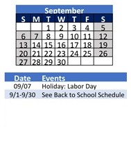 District School Academic Calendar for Roosevelt Elementary for September 2026