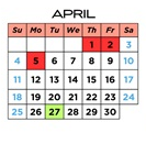 District School Academic Calendar for Jackson Elementary School for April 2027