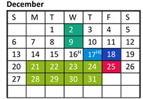 District School Academic Calendar for Oakwood Elementary School for December 2026