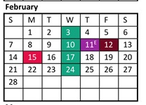 District School Academic Calendar for Oakwood Elementary School for February 2027