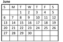 District School Academic Calendar for Oakwood Elementary School for June 2027