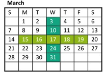District School Academic Calendar for Oakwood Elementary School for March 2027