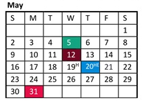 District School Academic Calendar for Oakwood Elementary School for May 2027