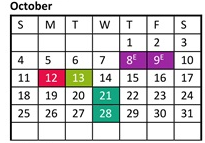 District School Academic Calendar for Oakwood Elementary School for October 2026